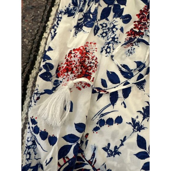 Relativity Womens L Floral Sleeveless Top Lace Tassel Red White Blue 4th of July - Picture 4 of 5